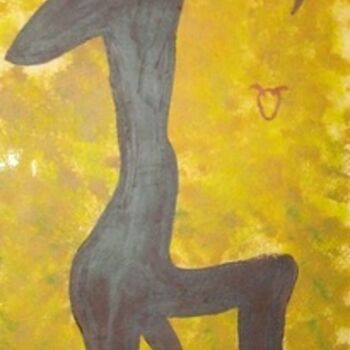 Painting titled "Primitif Male (Dypt…" by L. F. Q. B. (Le Feu Qui Brule), Original Artwork, Acrylic