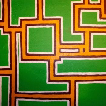 Painting titled "Labyrinthe 1" by L. F. Q. B. (Le Feu Qui Brule), Original Artwork, Oil