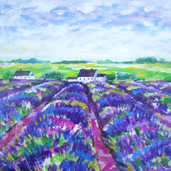 绘画 标题为“Lavender fields Pro…” 由Galina Lyutaeva, 原创艺术品, 丙烯