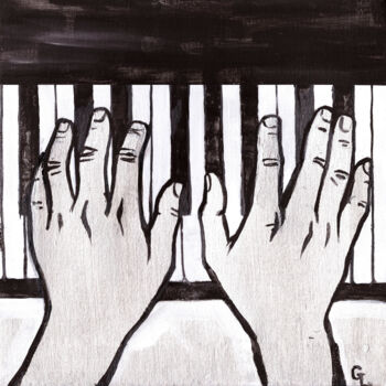 绘画 标题为“Pianist's hands” 由Galina Lyutaeva, 原创艺术品, 丙烯
