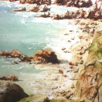 Painting titled "Falaises d'Aurigny" by Laurent Girard, Original Artwork