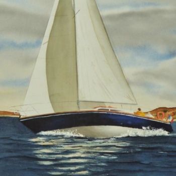 Painting titled "Cap sur Jersey" by Laurent Girard, Original Artwork