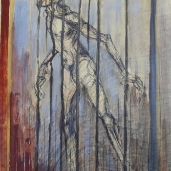 Pittura intitolato "La frontière" da Guillaume Lhommel, Opera d'arte originale, Acrilico