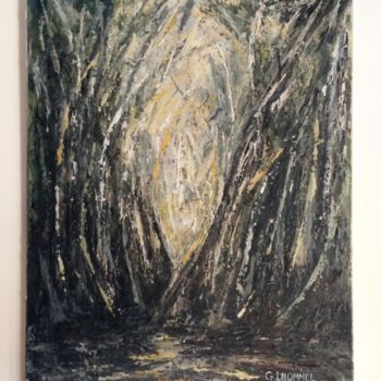 Painting titled "Forêt de Chantilly" by Guillaume Lhommel, Original Artwork, Acrylic Mounted on Wood Stretcher frame