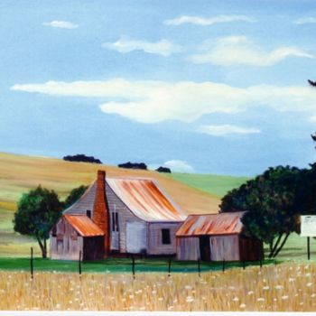 Pittura intitolato "house near Uralla" da Bernard L'Hostis, Opera d'arte originale