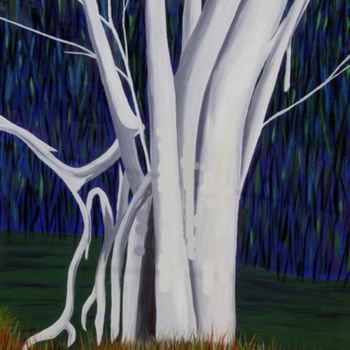 Pittura intitolato "white tree" da Bernard L'Hostis, Opera d'arte originale