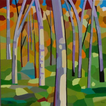 Painting titled "forest 4" by Bernard L'Hostis, Original Artwork