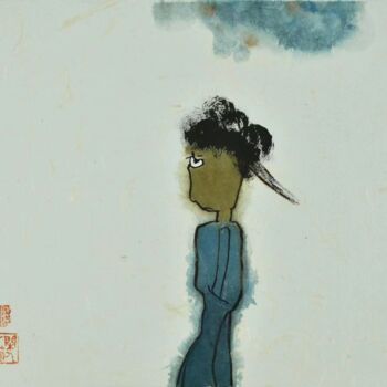 「《你好，冯特 W》（”Hello, M…」というタイトルの絵画 Li Chenによって, オリジナルのアートワーク, 水彩画