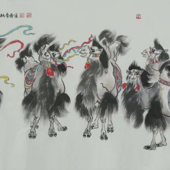 Peinture intitulée "李霖 作品三组之3 待发" par Lin Li Li Lin, Œuvre d'art originale, Encre