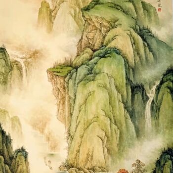 Ζωγραφική με τίτλο "帆影烟云" από 理 明, Αυθεντικά έργα τέχνης, Μελάνι