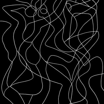 Картина под названием "Chaotic dance" - Lia Chechelashvili, Подлинное произведение искусства, Маркер Установлен на картон