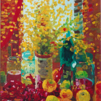 Картина под названием "Autumn still life" - Lia Chechelashvili, Подлинное произведение искусства, Масло Установлен на Деревя…