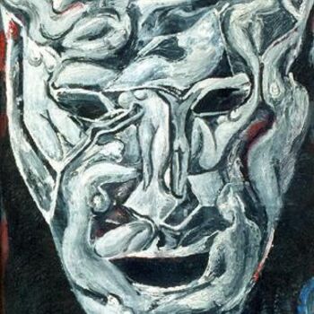 Schilderij getiteld "Casanova's mask" door Lia Chechelashvili, Origineel Kunstwerk, Olie