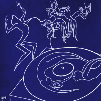 Картина под названием "Music lovers" - Lia Chechelashvili, Подлинное произведение искусства, Гуашь Установлен на картон