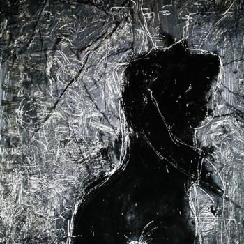 Peinture intitulée "Femme et Fumee" par Liaannethibout, Œuvre d'art originale, Huile