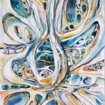 Painting titled "Nest" by Liaisan Musina, Original Artwork, Watercolor