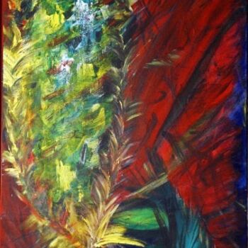 Pittura intitolato "Amas de plumes jaun…" da Liam G Déziel, Opera d'arte originale, Olio