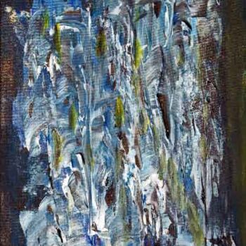 Painting titled "Bleu blanc jaune 11" by Liam G Déziel, Original Artwork, Oil