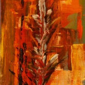 Painting titled "Orange bleu 36" by Liam G Déziel, Original Artwork, Oil