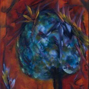 Ζωγραφική με τίτλο "L'arbre / 92" από Liam G Déziel, Αυθεντικά έργα τέχνης, Λάδι
