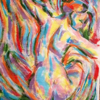 Painting titled "Fauvist Nude 3." by Liam Ryan, Original Artwork, Acrylic