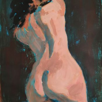 Pintura intitulada "Female Figure - Bac…" por Liam Ryan, Obras de arte originais, Acrílico