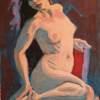 Schilderij getiteld "Female Nude In Warm…" door Liam Ryan, Origineel Kunstwerk, Acryl