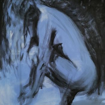 Painting titled "Blue Nude Number 1." by Liam Ryan, Original Artwork, Acrylic