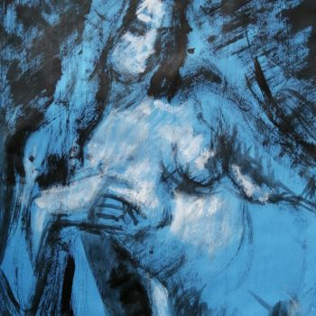 Peinture intitulée "Blue Nude Number 2." par Liam Ryan, Œuvre d'art originale, Acrylique