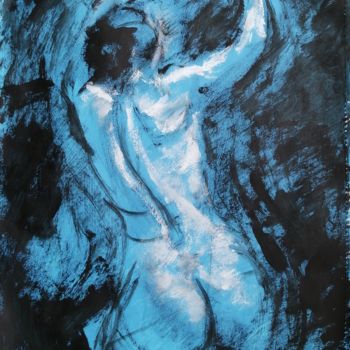 Schilderij getiteld "Blue Nude Number 3." door Liam Ryan, Origineel Kunstwerk, Acryl