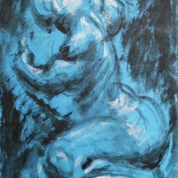Картина под названием "Blue Nude Number 5." - Liam Ryan, Подлинное произведение искусства, Акрил