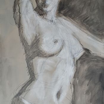 Schilderij getiteld "Female Figure In Wa…" door Liam Ryan, Origineel Kunstwerk, Acryl
