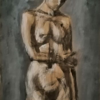 Painting titled "Sombre Figure." by Liam Ryan, Original Artwork, Acrylic