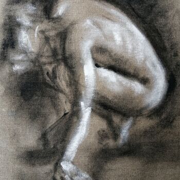 Pintura intitulada "Female Nude In Warm…" por Liam Ryan, Obras de arte originais, Acrílico
