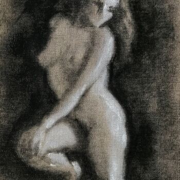 Painting titled "Female Nude In Gray…" by Liam Ryan, Original Artwork, Acrylic