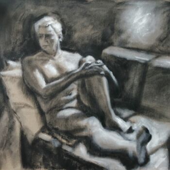 Malerei mit dem Titel "Male Nude In Warm G…" von Liam Ryan, Original-Kunstwerk, Acryl