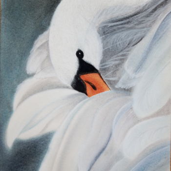 Картина под названием "Лебедь" - Наталья Лямина, Подлинное произведение искусства, Пастель