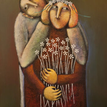 Pintura intitulada "LOVE STORY" por Liana Asatryan, Obras de arte originais, Óleo Montado em Armação em madeira
