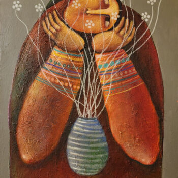 Peinture intitulée "SOULFUL SOLITUDE" par Liana Asatryan, Œuvre d'art originale, Huile Monté sur Carton
