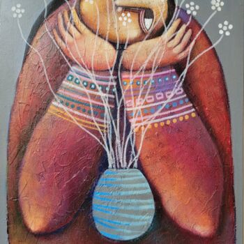 Картина под названием "Vessel of Life" - Liana Asatryan, Подлинное произведение искусства, Масло Установлен на Деревянная ра…