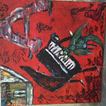 Schilderij getiteld "Paris Bataclan" door Liana Branzas, Origineel Kunstwerk, Acryl