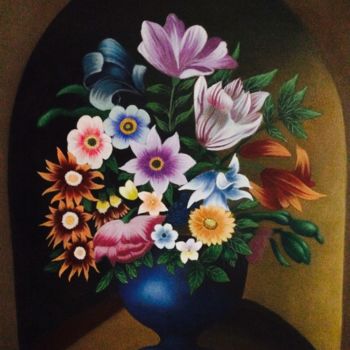 Malerei mit dem Titel "FLEURIR" von Liana Branzas, Original-Kunstwerk, Acryl