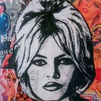Digital Arts titled "Brigitte Bardot pai…" by Liana Romeijn, Original Artwork, Acrylic