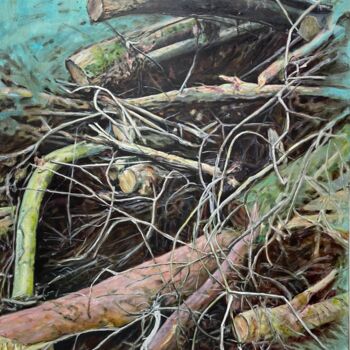제목이 "Holzberg"인 미술작품 Liane Lonken로, 원작, 기름 나무 들것 프레임에 장착됨