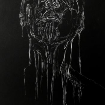 Drawing titled "uomo che si scioglie" by Keren Liang, Original Artwork, Pencil
