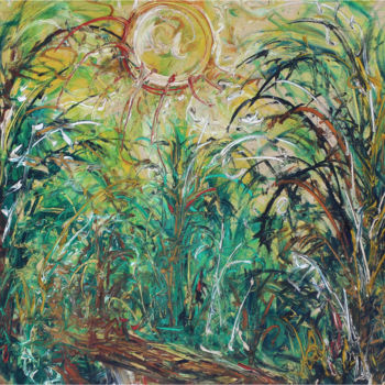 Pittura intitolato "Field" da Lia Nursalim, Opera d'arte originale, Olio