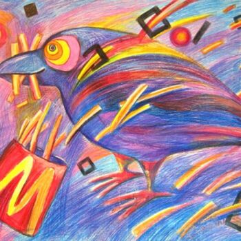 Картина под названием "Ворона Фри" - Liap-In-Art, Подлинное произведение искусства, Другой