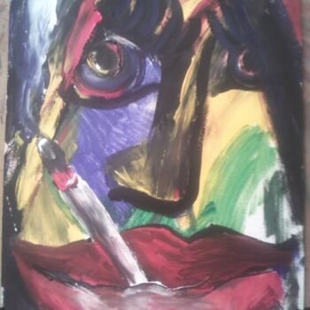 Картина под названием "Проститутка на стрё…" - Liap-In-Art, Подлинное произведение искусства, Другой