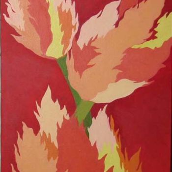 Painting titled "Tulipes" by Lia R., Original Artwork