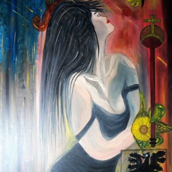 Painting titled "The Imperator" by Amélia M Henriques, Original Artwork, Oil Mounted on Wood Panel